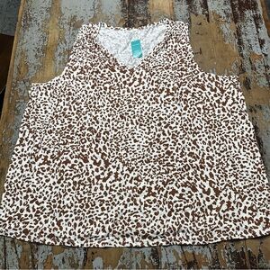 NWT 3X Brown & White Leopard Print Maurice’s Women's Top -Dress up or down! 💥
